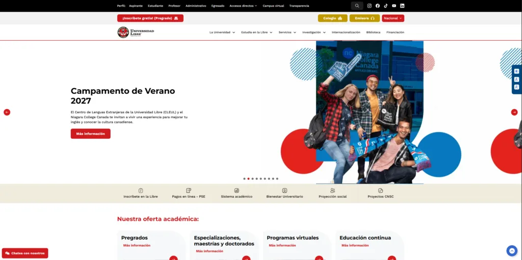 Libre University website screenshot
